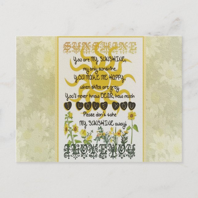 Cartão Postal Você é meu sol (Frente)