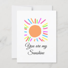 Cartão Postal você é meu sol amarelo raios de sol laranja adicio