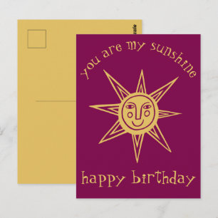 Cartão Postal Você é meu sol FELIZ ANIVERSÁRIO PERSONALIZADO