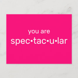 Cartão Postal Você é o Espetacular minimalista de fúchsia rosa-r