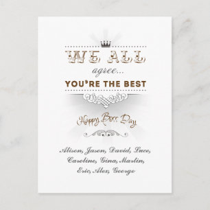 Cartão Postal Você é o melhor, Feliz Dia do Chefe