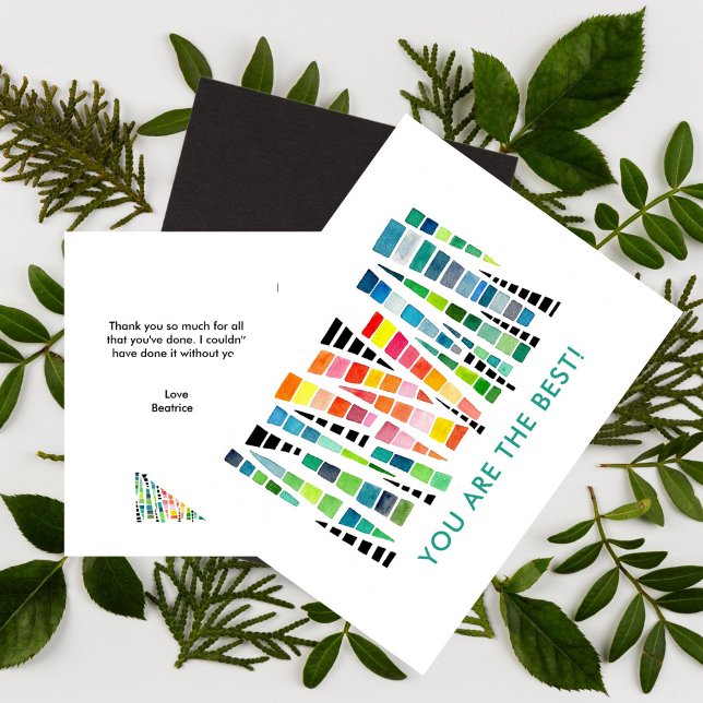 Cartão Postal Você é o melhor obrigado (You are the best Watercolor friendship card)