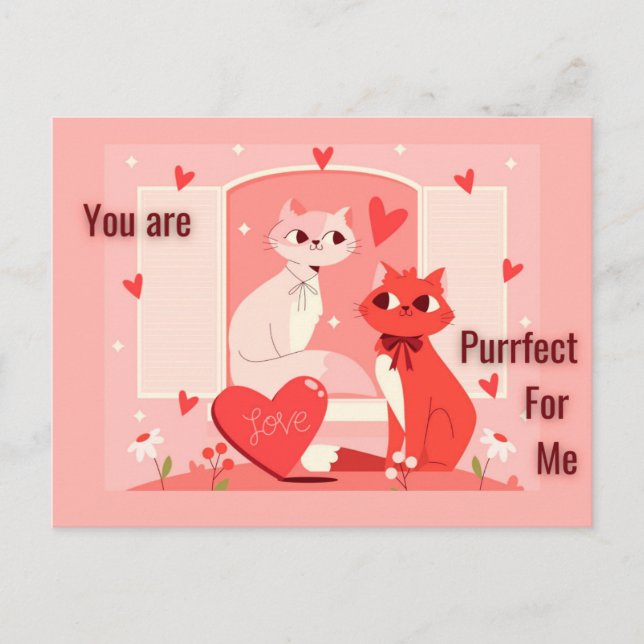 Cartão Postal Você é Purrfeito para Mim  (Frente)