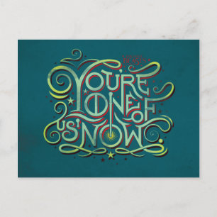 Cartão Postal Você é um de nós, agora, com uma imagem verde