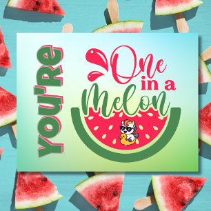 Cartão Postal Você é um em um Melon Unicorn Pensando em você