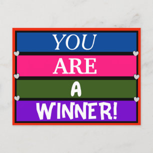 Cartão Postal VOCÊ É UM Inspirador de Citação Colorida WINNER