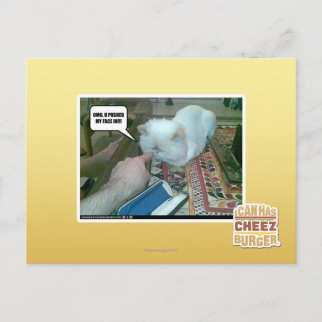 Cartão Postal Você empurrou meu rosto para dentro! (Frente)