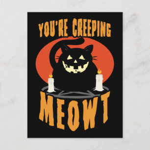 Cartão Postal Você está assustando Meowt Arma Preta de Hallowe