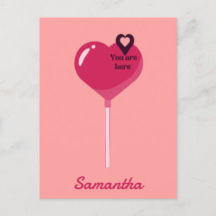 Cartão Postal Você está no meu amor cardíaco rosa