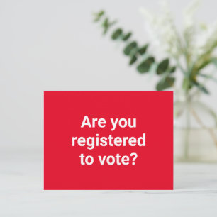 Cartão Postal Você está registrado para votar? texto personaliza