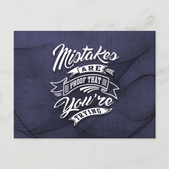 Cartão Postal Você está tentando - citações inspiradoras. (Frente)