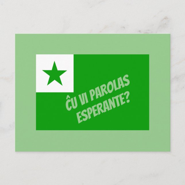 Cartão Postal Você fala Esperanto? (Frente)