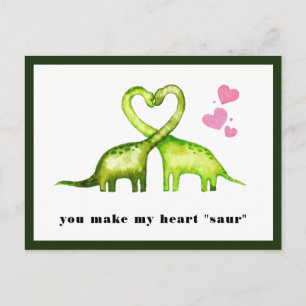 Cartão Postal Você Faz Meu Coração "Saur"   Dinossauro Cute