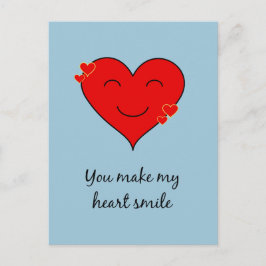 Cartão Postal Você faz meu coração sorrir de azul