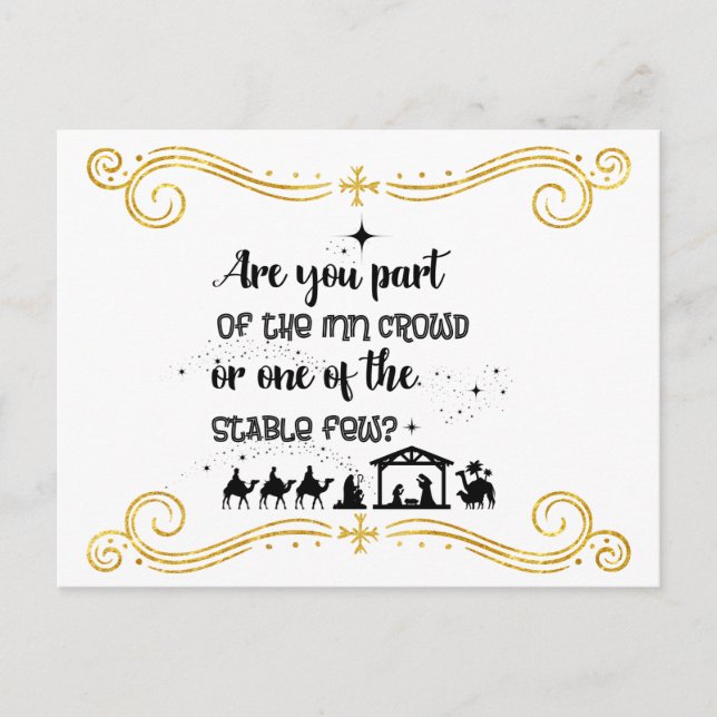 Cartão Postal Você Faz Parte Da Multidão Inn? Natal cristão (Frente)