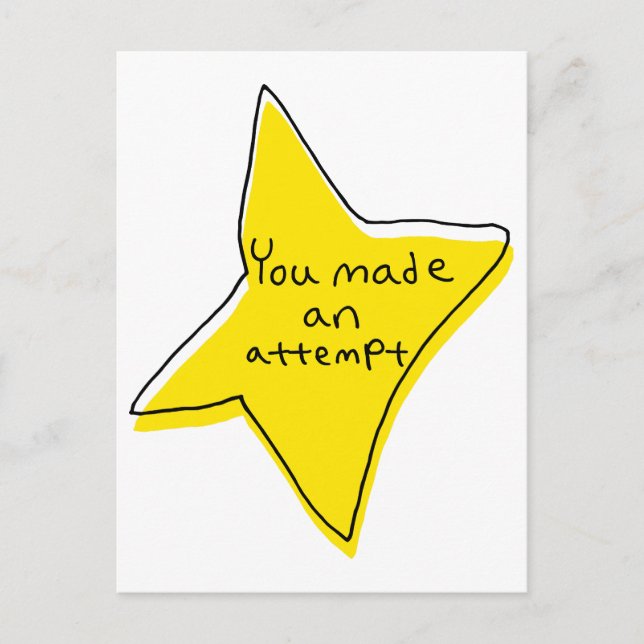 Cartão Postal Você Fez Uma Tentativa - Estrela Amarela (Frente)