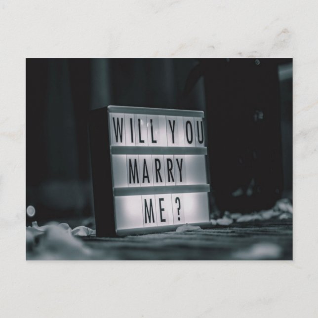 Cartão Postal Você Me Casado? Proposta de casamento Romântica (Frente)