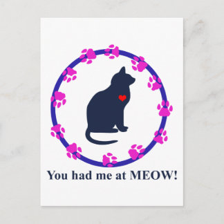 Cartão Postal Você me pegou no Meow!