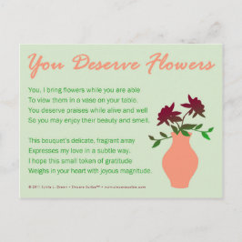 Cartão Postal Você Merece Flores