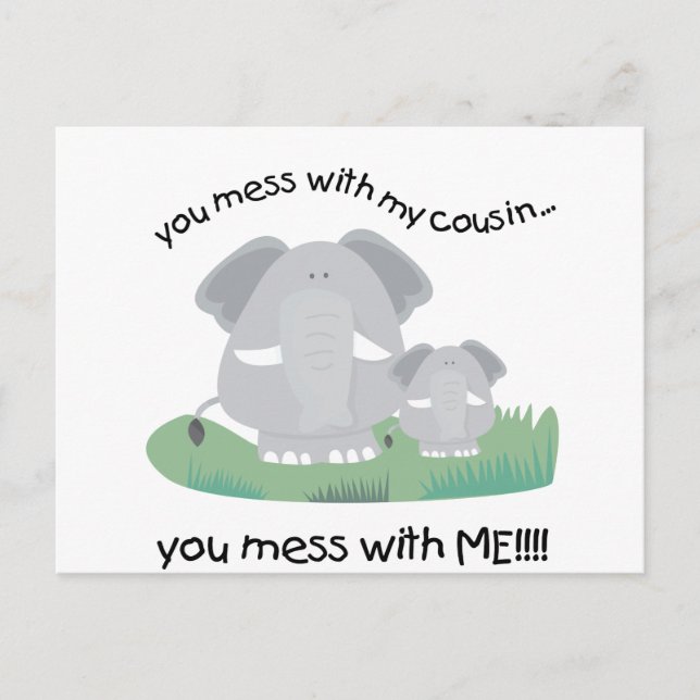 Cartão Postal Você mexe com meu primo, você bagunça comigo (Frente)