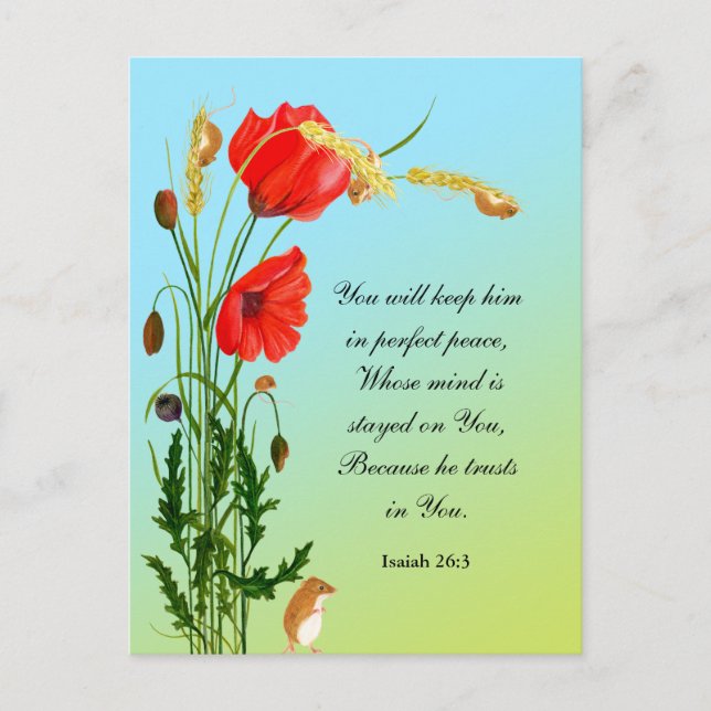 Cartão Postal Você o manterá em paz perfeita (Frente)