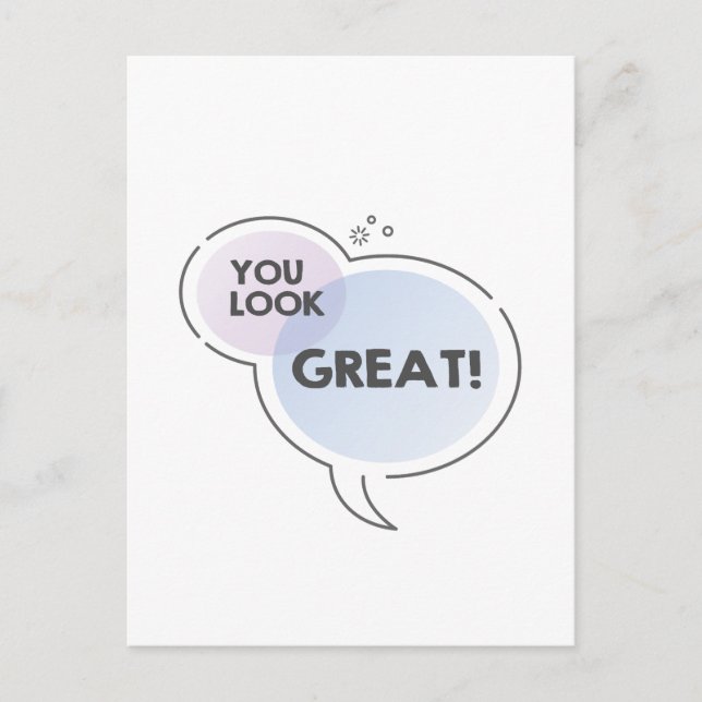 Cartão Postal Você parece mensagem de texto de excelente na nuve (Frente)
