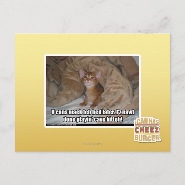 Cartão Postal Você pode dormir mais tarde. (Frente)