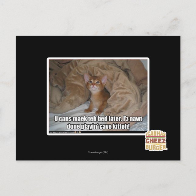 Cartão Postal Você pode dormir mais tarde. (Frente)