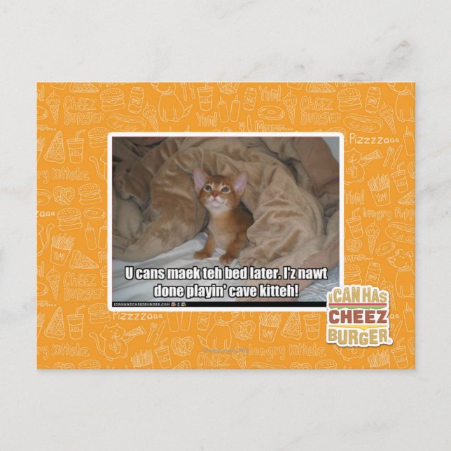 Cartão Postal Você pode dormir mais tarde. (Frente)