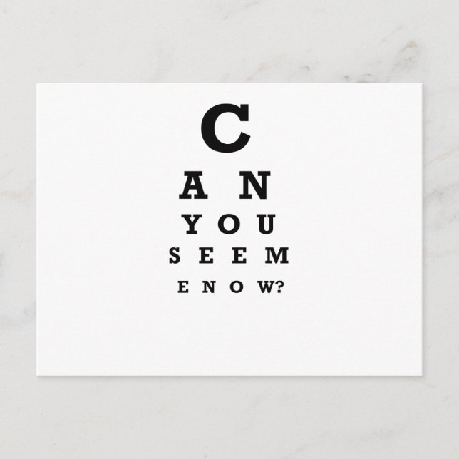 Cartão Postal Você pode me ver agora? (Frente)