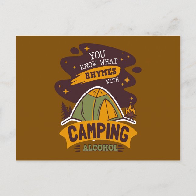 Cartão Postal Você Sabe O Que Rita Com O Álcool De Acampamento (Frente)