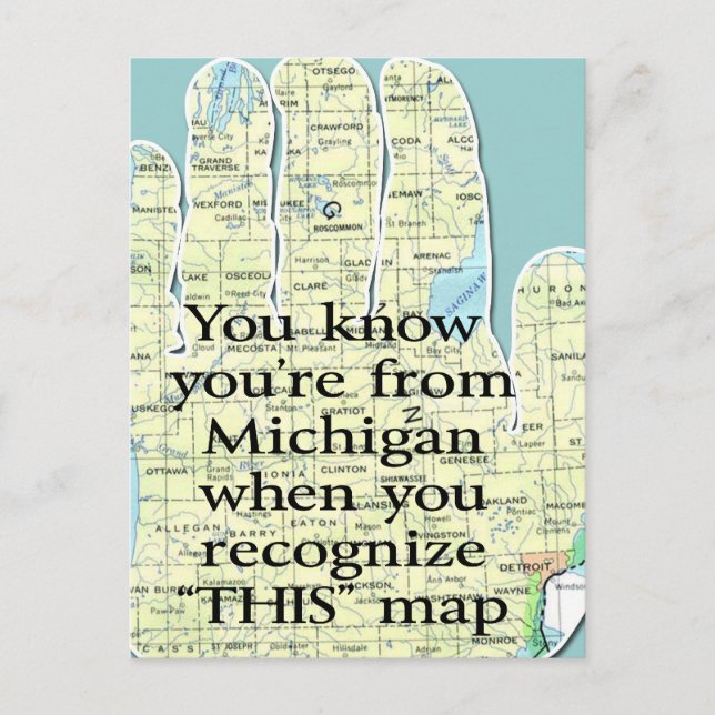 Cartão Postal Você sabe que é de Michigan quando você reconhece (Frente)