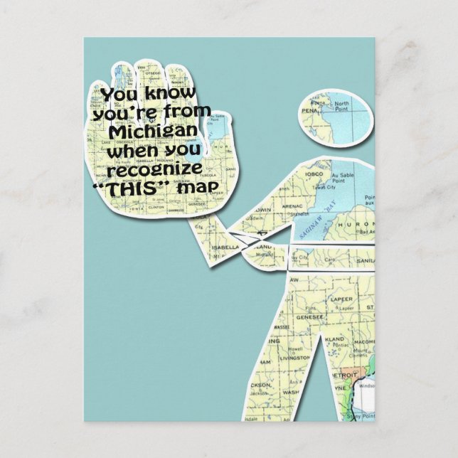 Cartão Postal Você sabe que é de Michigan quando você reconhece (Frente)