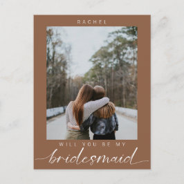 Cartão Postal Você será minha Dama de Honra Boho Chic Foto Moder