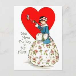 Cartão Postal Você tem a chave do meu coração, valentine antigo