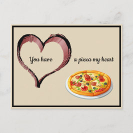 Cartão Postal Você tem uma pizza meu Namorados de coração