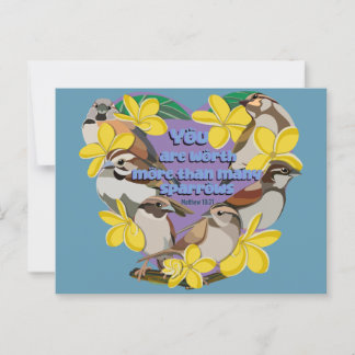 Cartão Postal Você vale mais do que muitos pardais