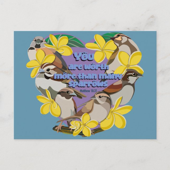 Cartão Postal Você vale mais do que muitos pardais (Frente)