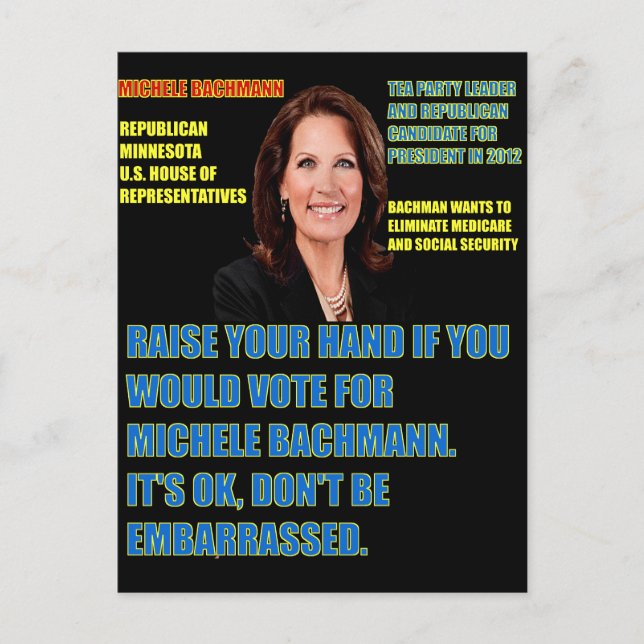 Cartão Postal Você votaria em Michele Bachmann? (Frente)
