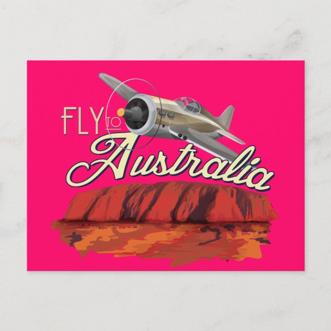 Cartão Postal Voe Para a Austrália (Frente)