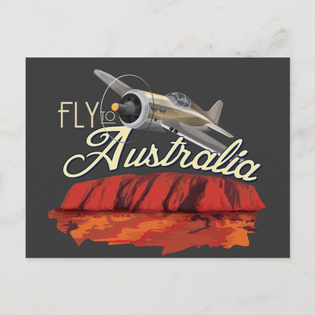 Cartão Postal Voe Para a Austrália (Frente)