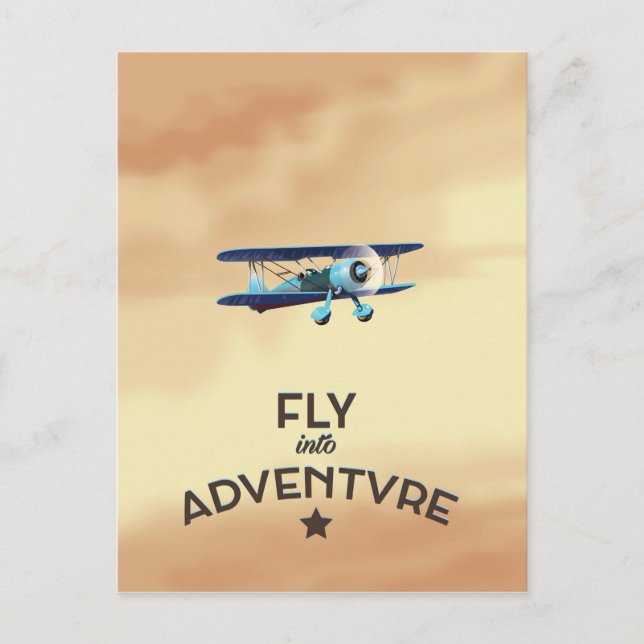 Cartão Postal Voe Para a Aventura (Frente)