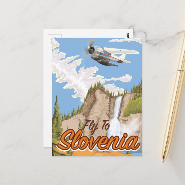 Cartão Postal Voe para a Eslovênia (Frente/Verso In Situ)