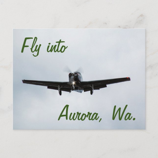 Cartão Postal Voe para Aurora, Washington (Frente)