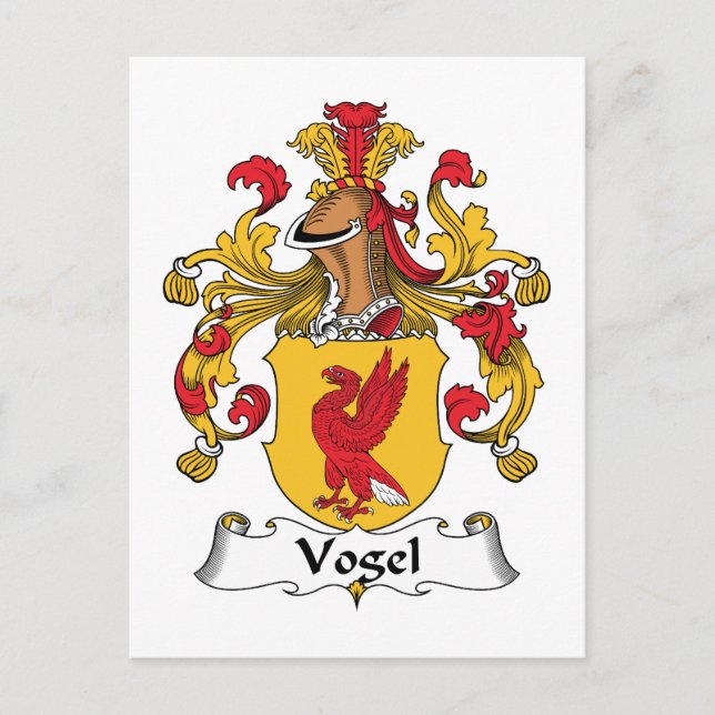 Cartão Postal Vogel Family Crest (Frente)
