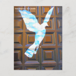 Cartão Postal Vogel von René Magritte an Tür in Sevilla
