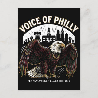 Cartão Postal Voice of Philly Bald Eagle Black History Heritage 