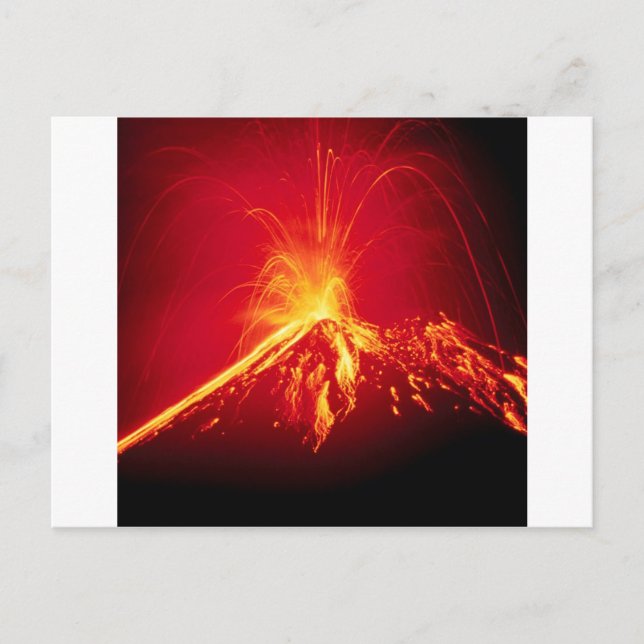 Cartão Postal Volcano Hot Lava 1991 Costa Rica (Frente)