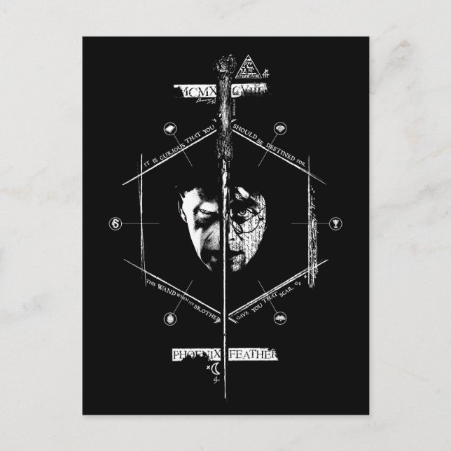 Cartão Postal Voldemort Harry Potter Face Off Graphic (Frente)