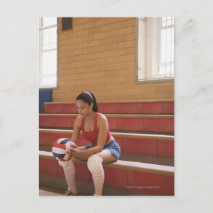 Cartão Postal Voleibol com voleibol